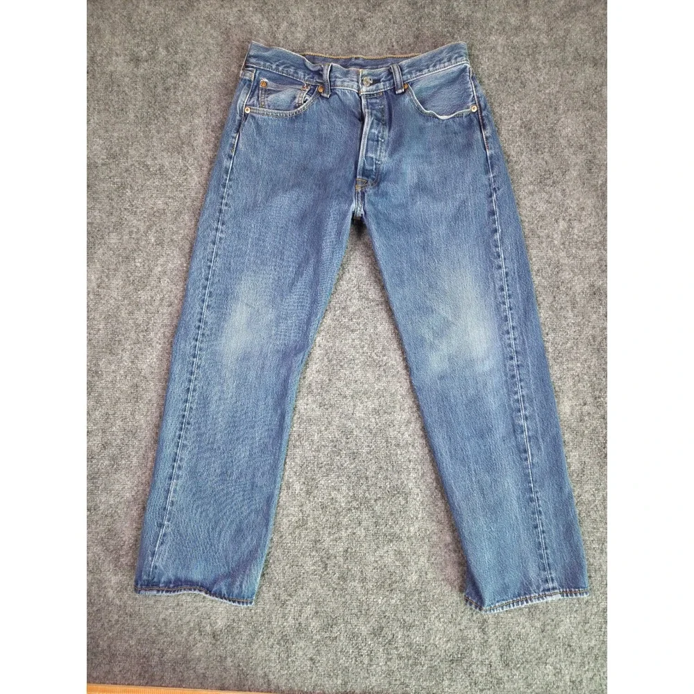 Levi's 501 Original Fit Jeans Mens 30x26 Blue Straight Leg Button Fly Denim